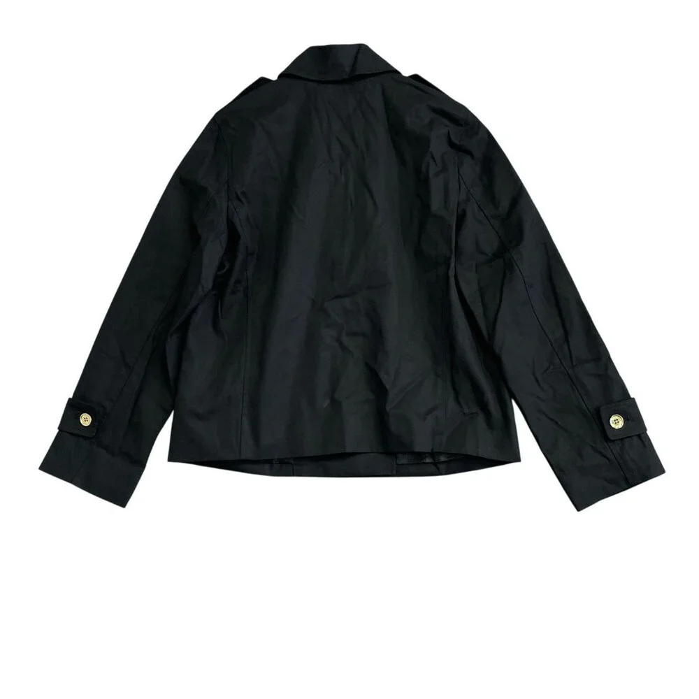 NEW Michael Kors Women's M Black Peacoat Jacket 100% Cotton - Picture 3 of 13
